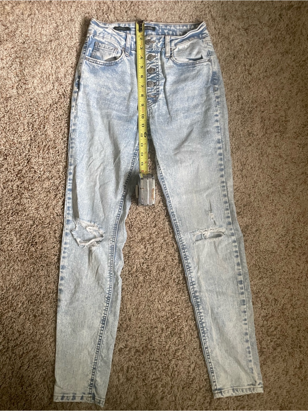 wild fable Light Blue Skinny Distressed Men's Jeans